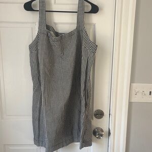 a new day Black and White Gingham Midi Dress